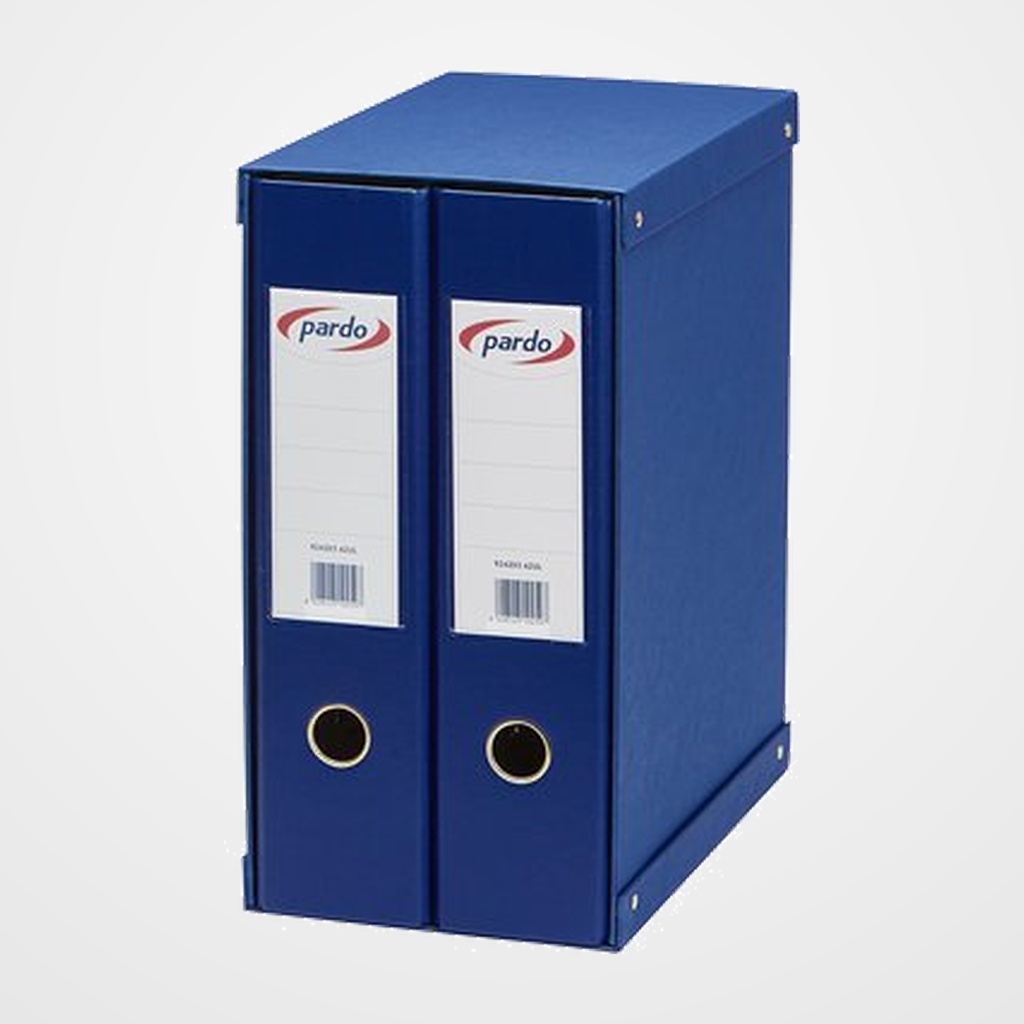 MODULO ARCHIVADORES palanca PARDO FORRADO PVC 2 uds.Fº 2 an.MIXTAS 70mm AZUL