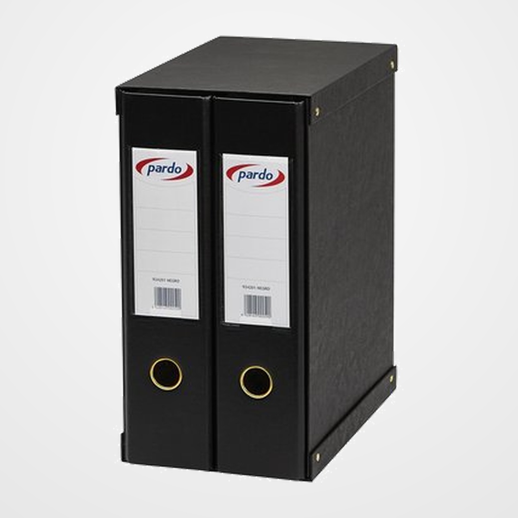 MODULO ARCHIVADORES palanca PARDO FORRADO PVC 2 uds.Fº 2 an.MIXTAS 70mm NEGRO