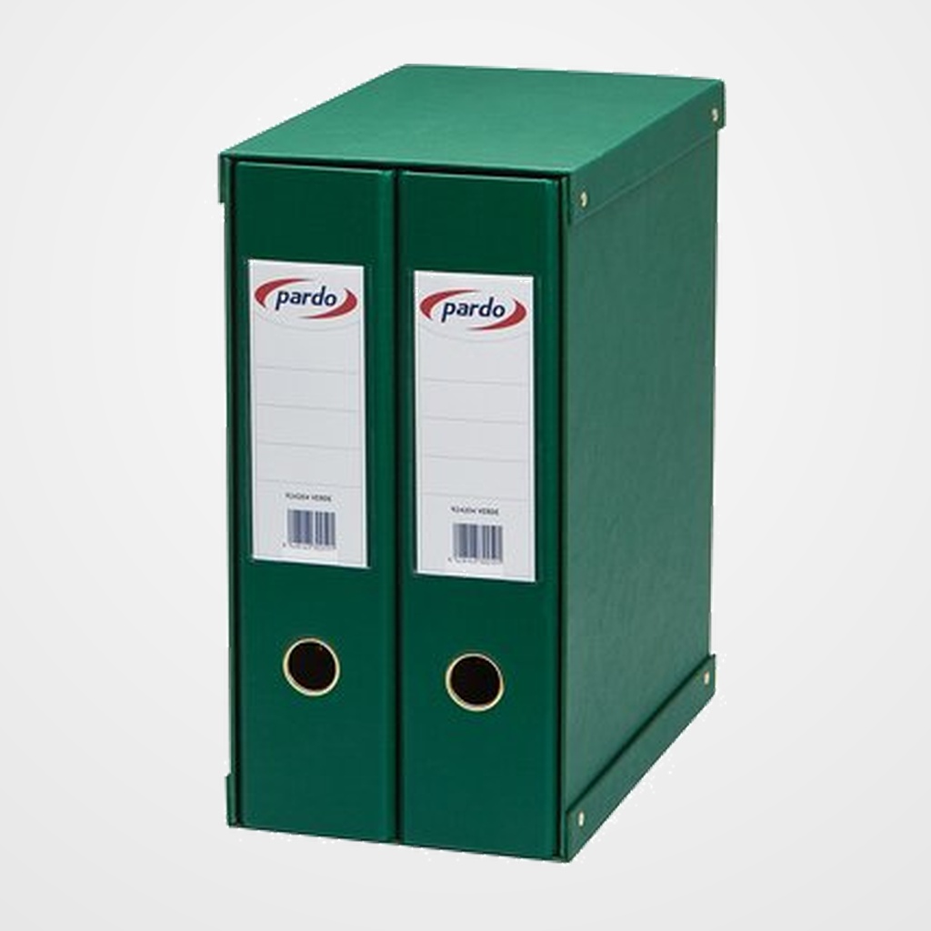 MODULO ARCHIVADORES palanca PARDO FORRADO PVC 2 uds.Fº 2 an.MIXTAS 70mm VERDE