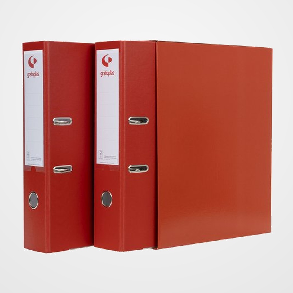 MODULO ARCHIVADORES palanca GRAFCOLOR 2 uds.Fº 75mm ROJO