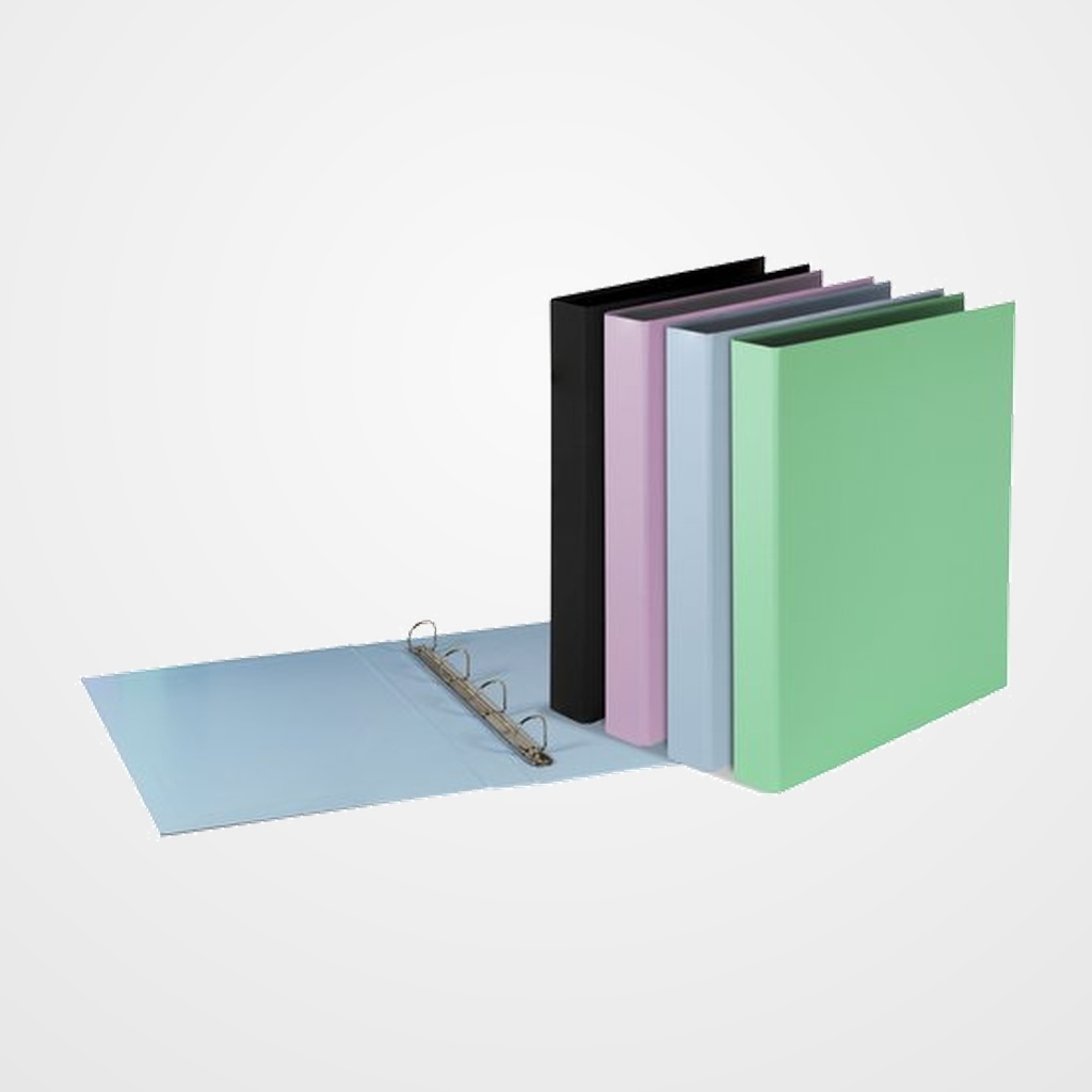 CARPETA de ANILLAS PARDO PASTEL TOUCH Fº 4 an.MIXTAS 25mm AZUL