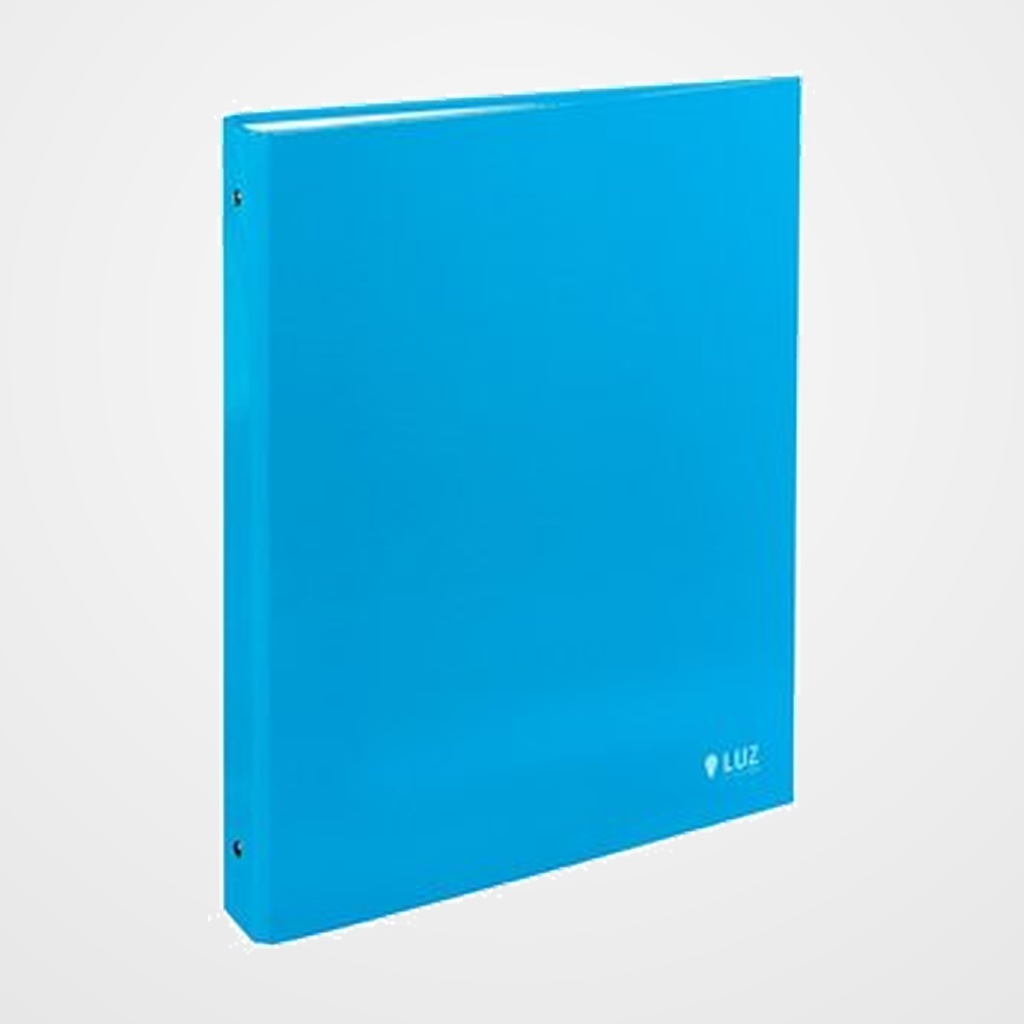 CARPETA de ANILLAS CARCHIVO LUZ CARTON PLASTIFICADO BRILLO Fº-XL 2 an. 25mm AZUL