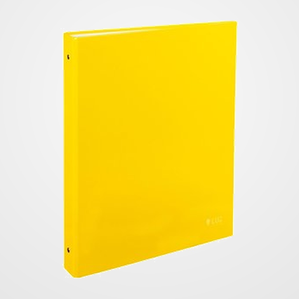 CARPETA de ANILLAS CARCHIVO LUZ CARTON PLASTIFICADO BRILLO Fº-XL 4 an. 40mm AMARILLO