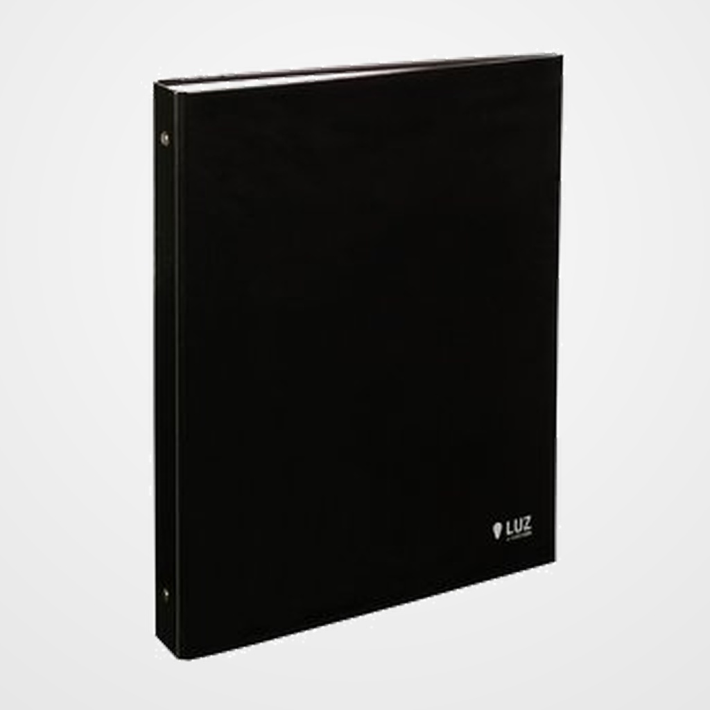 CARPETA de ANILLAS CARCHIVO LUZ CARTON PLASTIFICADO BRILLO Fº-XL 4 an. 40mm NEGRO