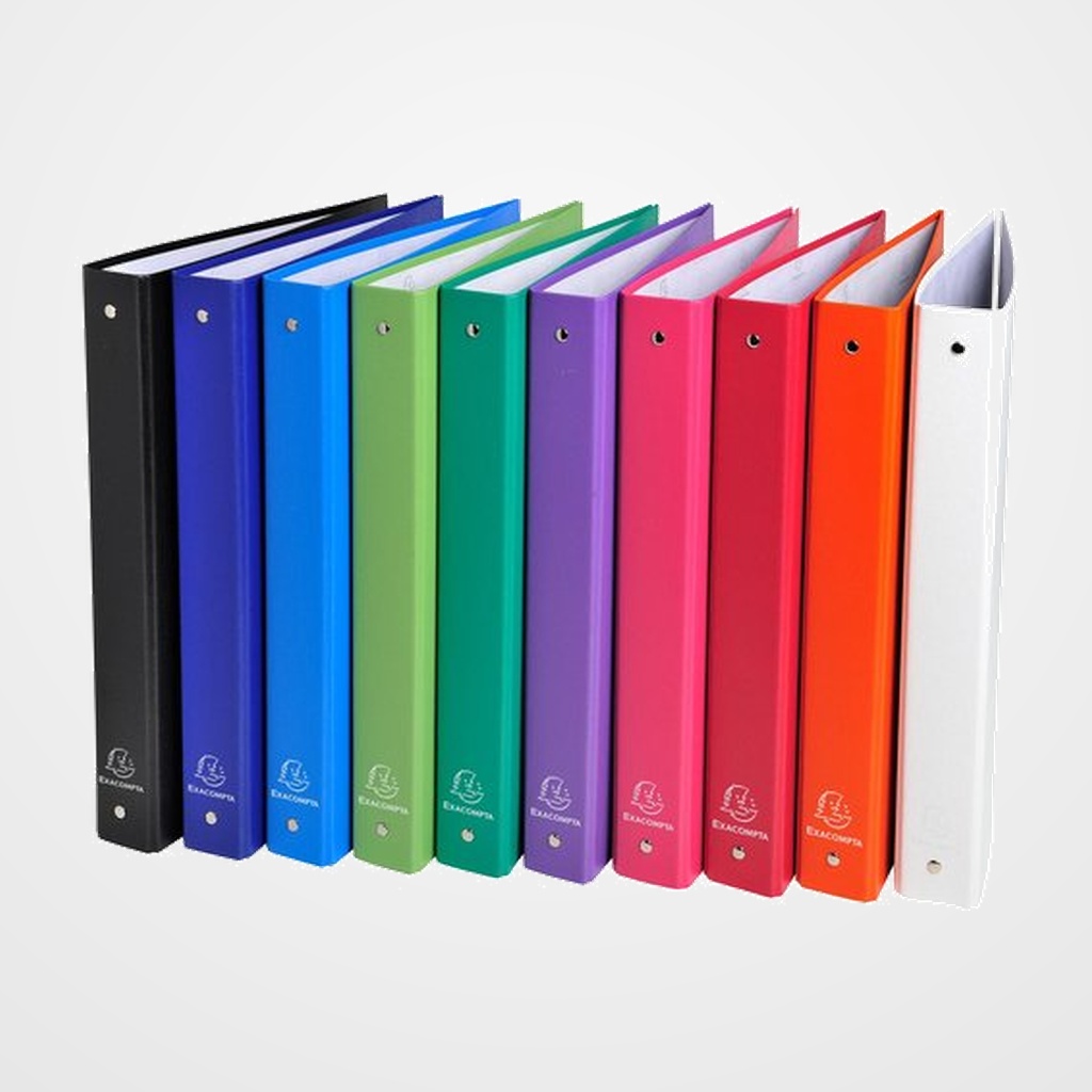 CARPETA de ANILLAS EXACOMPTA CARTON FORRADO A4 4 an.REDONDA 30mm SURTIDO (10 col.)