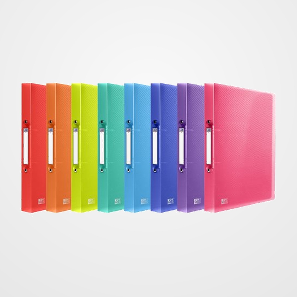 CARPETA de ANILLAS OXFORD/ELBA URBAN PP TRANSLUCIDO A4+ 2 an.REDONDA 15mm SURTIDO (8 col. vivos)