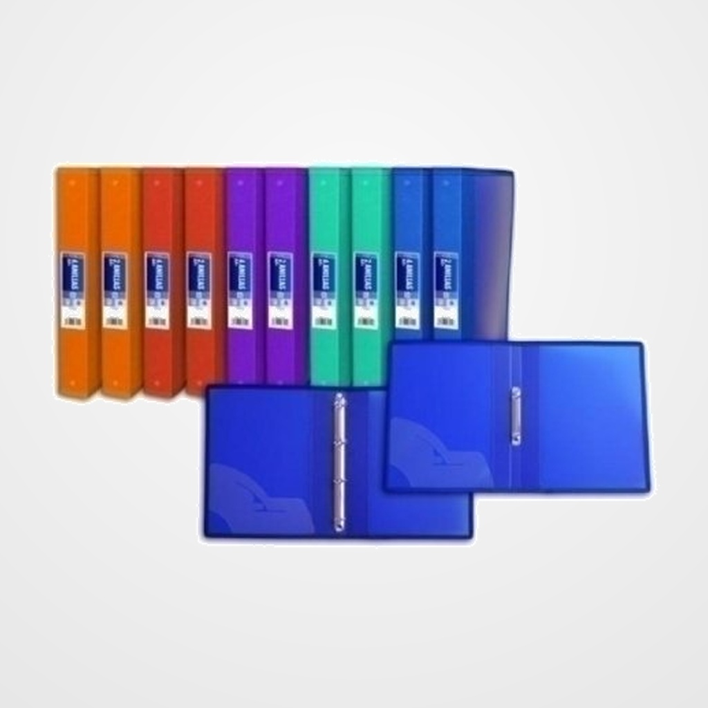 CARPETA de ANILLAS OFFICE BOX PP SUPRA A4+ 4 an.40mm 5 col.surt.