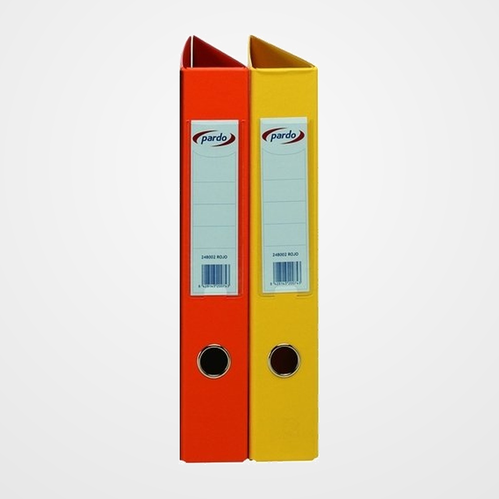 CARPETA de ANILLAS PARDO PLASTICO EXTRA Fº 4 an.MIXTAS 40mm NARANJA