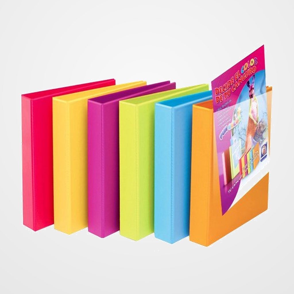 CARPETA CANGURO IBERPLAS PVC FUN COLOR A4 2 an.MIXTAS 40mm col.surt.