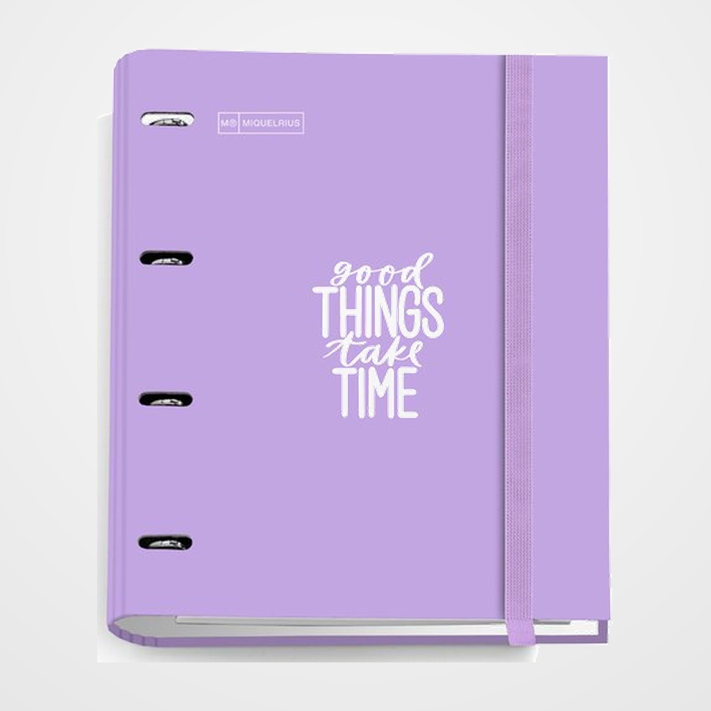 CARPEBLOC MIQUELRIUS MESSAGES CARTON FORRADO A4 4 an.MIXTAS 35mm con REC.100 hj. 90 gr. MORADO