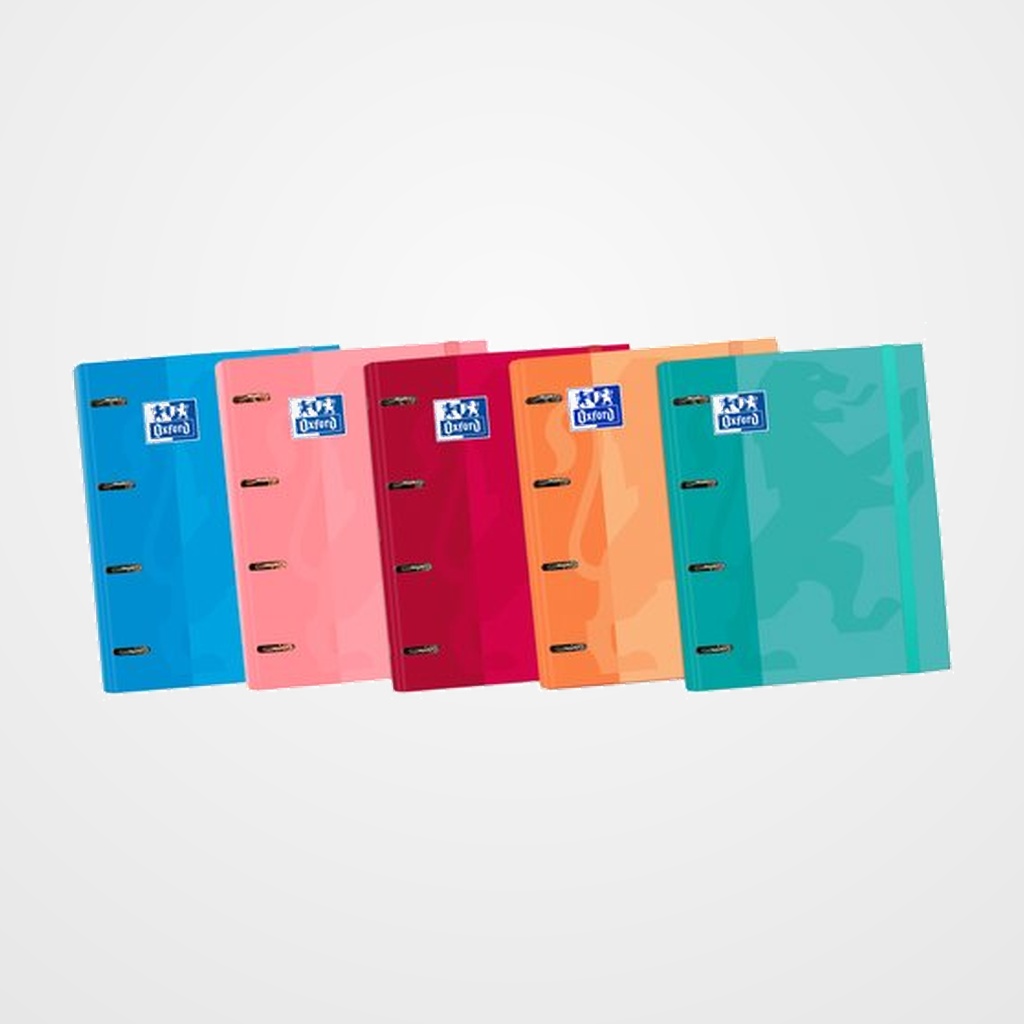 CARPEBLOC OXFORD SCHOOL EUROPEANBINDER CLASSIC A4+ 4 an.MIXTAS 35mm con RECAMBIO 100 hj. CUADRIC.5x5 SURTIDO (col. Tendencia)