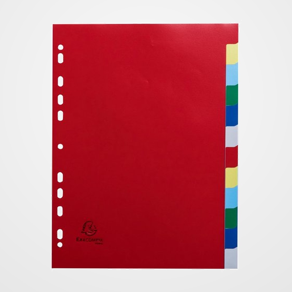 SEPARADORES EXACOMPTA PP FLEXIBLE OPACO A4 12 pestañas 11 taladros