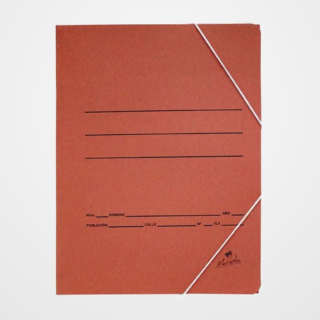 CARPETA de GOMAS y SOLAPAS CARTON MATE Fº CUERO