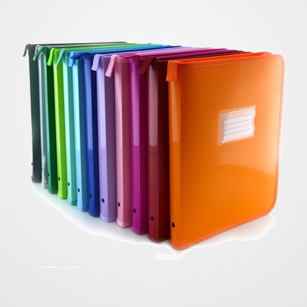 CARPETA PORTADOCUMENTOS OFFICE BOX ZIPPER COLORLINE con CREMALLERA 330x260mm