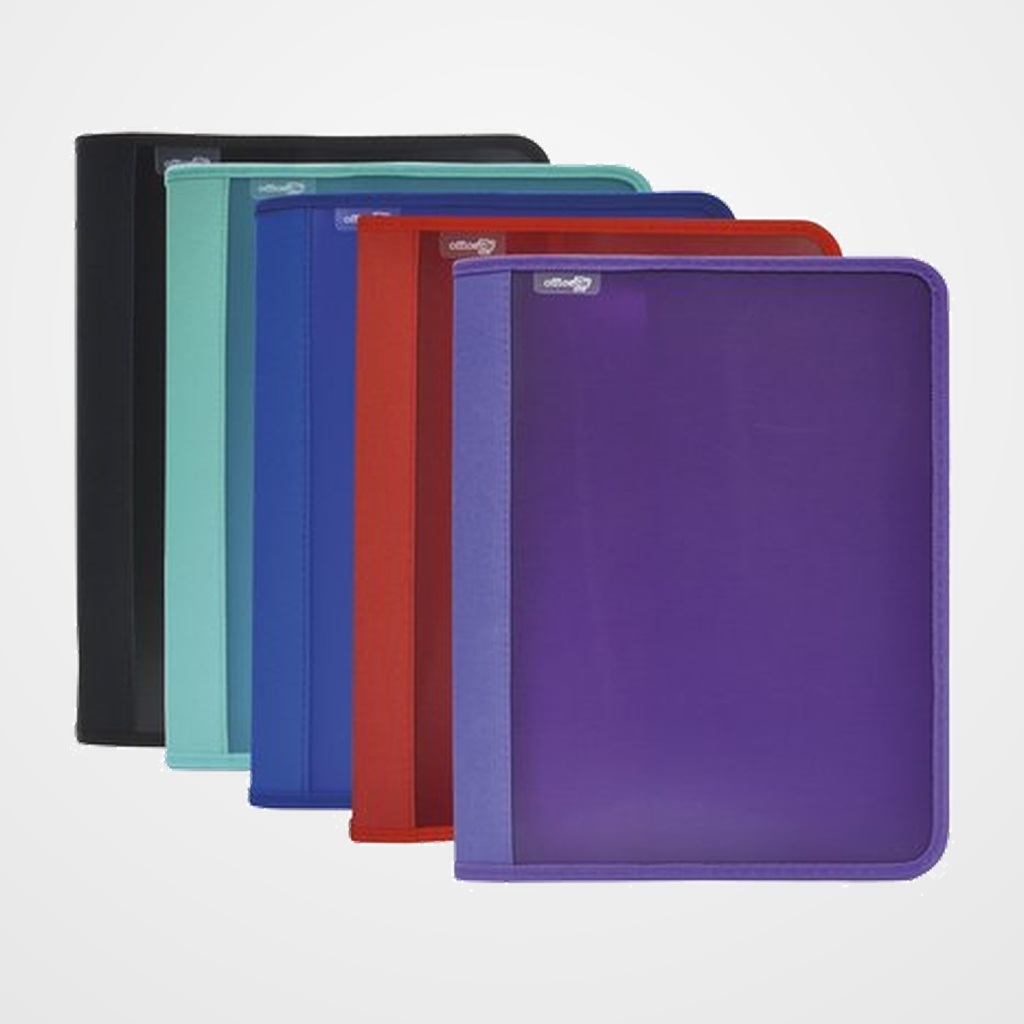 CARPETA PORTADOCUMENTOS OFFICE BOX ZIPPER SUPRA con CREMALLERA 360x280mm 4 anillas 25mm