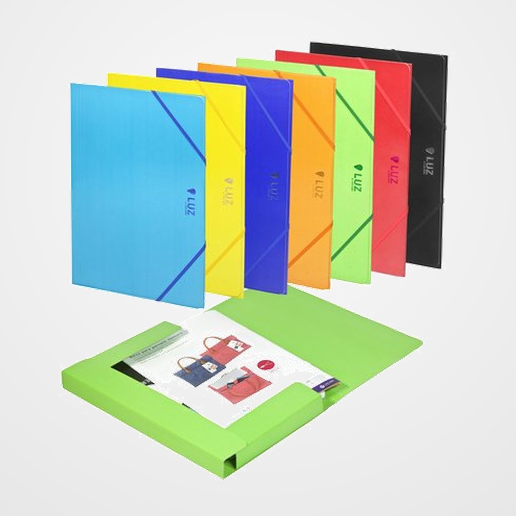 CARPETA de GOMAS y SOLAPAS CARCHIVO CARTON PRESPAN LUZ Fº FLUOR