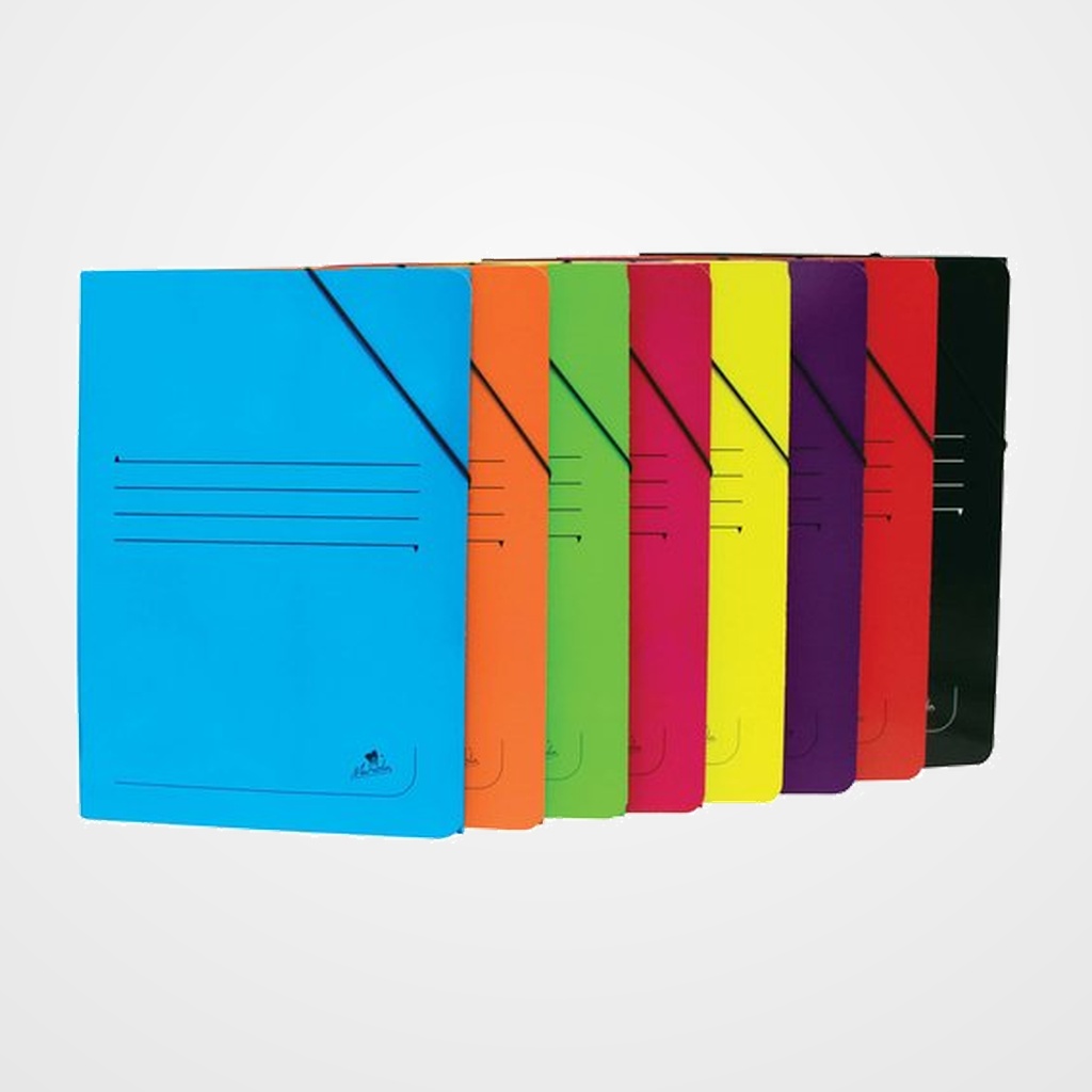 CARPETA de GOMAS y SOLAPAS CARTON PLASTIF. Fº (colores surtidos)