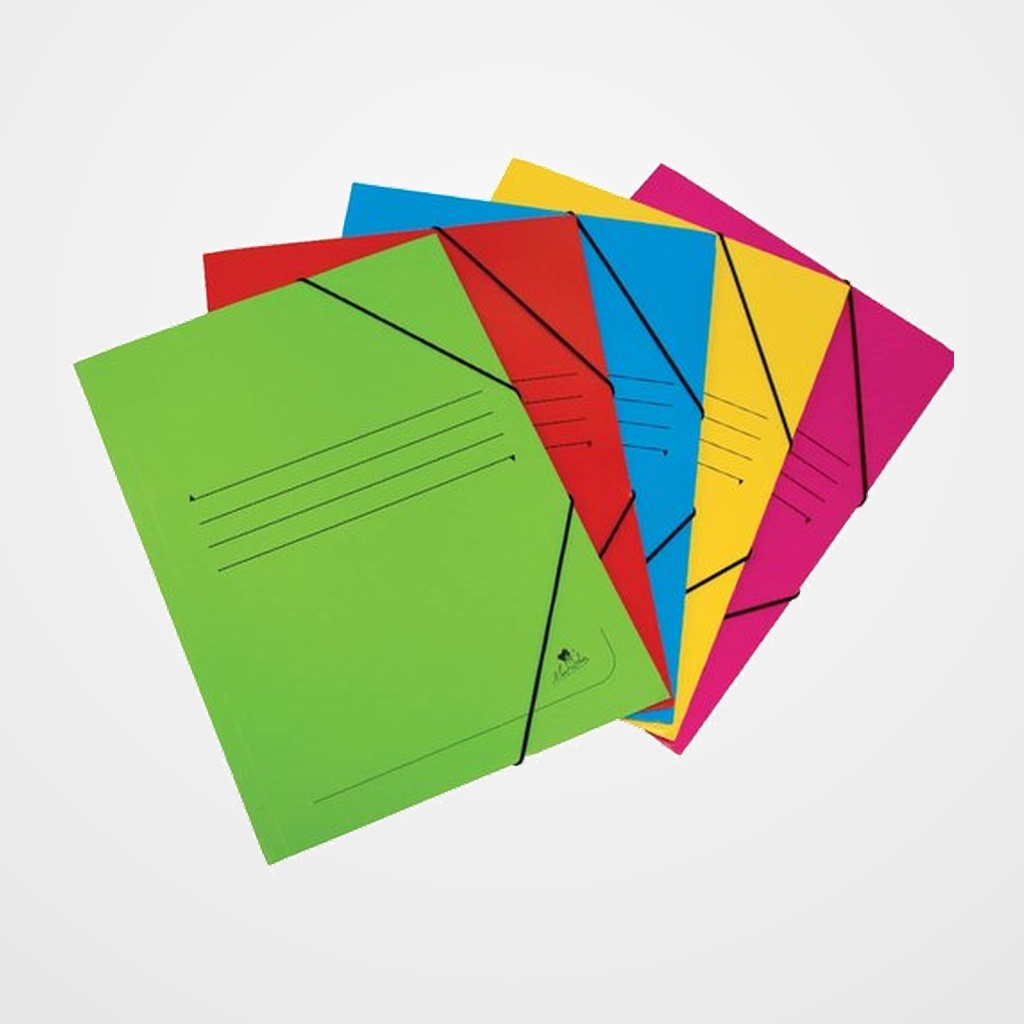 CARPETA de GOMAS y SOLAPAS CARTON ESTUCADO MATE 4º SURTIDO