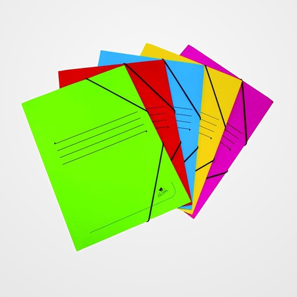 CARPETA de GOMAS y SOLAPAS CARTON Fº VERDE