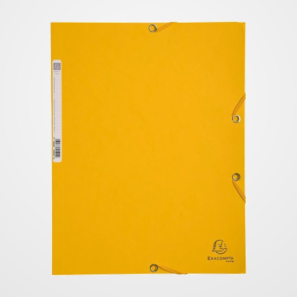 CARPETA de GOMAS y SOLAPAS EXACOMPTA AUTENTICA CARTULINA LUSTRADA A4 con ETIQUETA AMARILLO