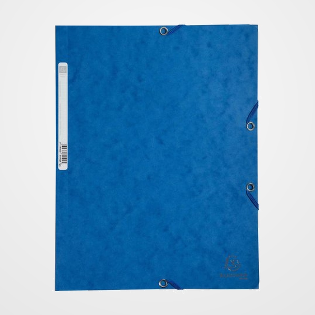 CARPETA de GOMAS y SOLAPAS EXACOMPTA AUTENTICA CARTULINA LUSTRADA A4 con ETIQUETA AZUL