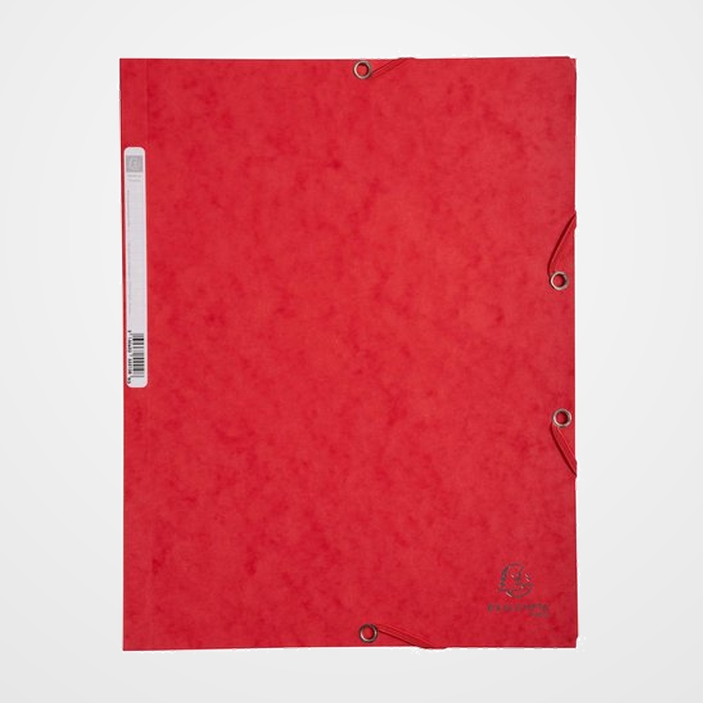 CARPETA de GOMAS y SOLAPAS EXACOMPTA AUTENTICA CARTULINA LUSTRADA A4 con ETIQUETA ROJO