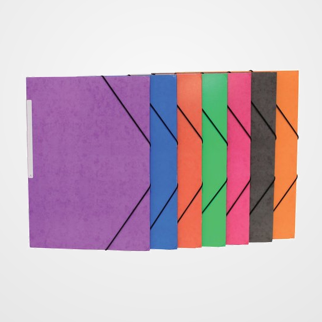 CARPETA de GOMAS y SOLAPAS MARIOLA SIMILPRESPAN CARTON FORRADO Fº VIOLETA