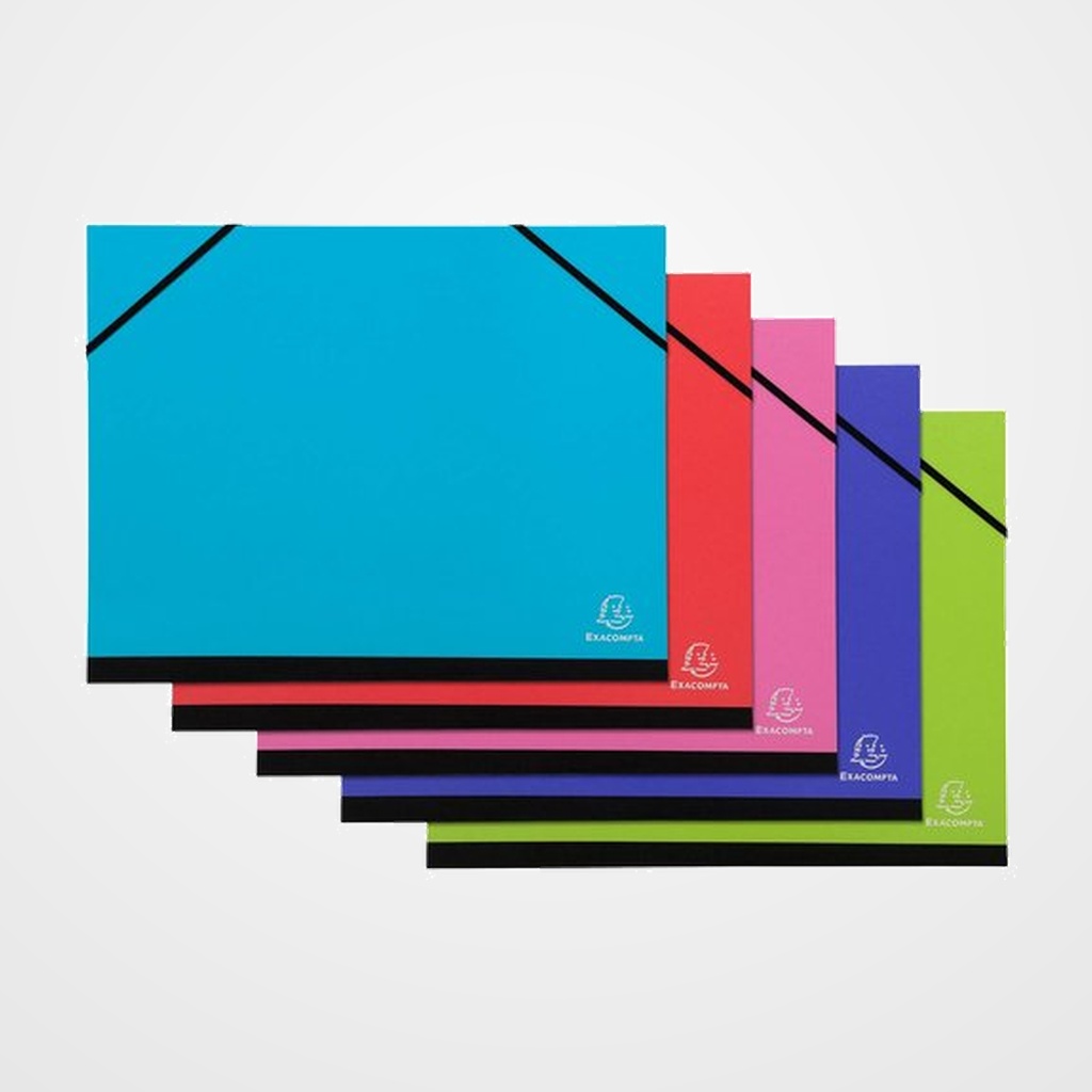 CARPETA de DIBUJO EXACOMPTA IDERAMA CARTON C/GOMAS sin SOLAPAS A4 SURTIDAS (5 col.)