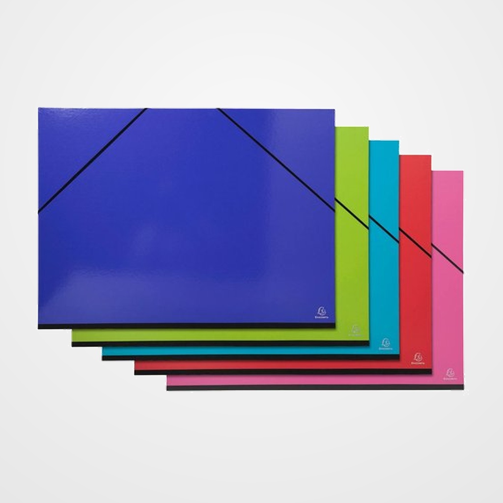 CARPETA de DIBUJO EXACOMPTA IDERAMA CARTON C/GOMAS sin SOLAPAS 52x72cm SURTIDAS (5 col.)