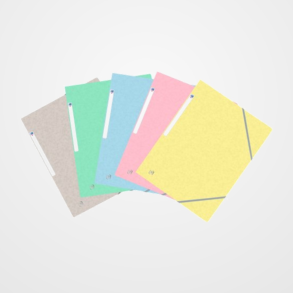 CARPETA de GOMAS y SOLAPAS OXFORD CARTON TOP FILE A4 PACK de 10 COL.PASTEL SUR.(5)