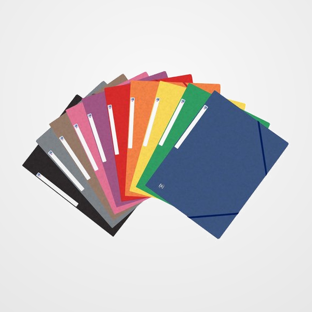 CARPETA de GOMAS y SOLAPAS OXFORD CARTON TOP FILE A4 PACK de 10 COL.VIVOS SUR.(10)