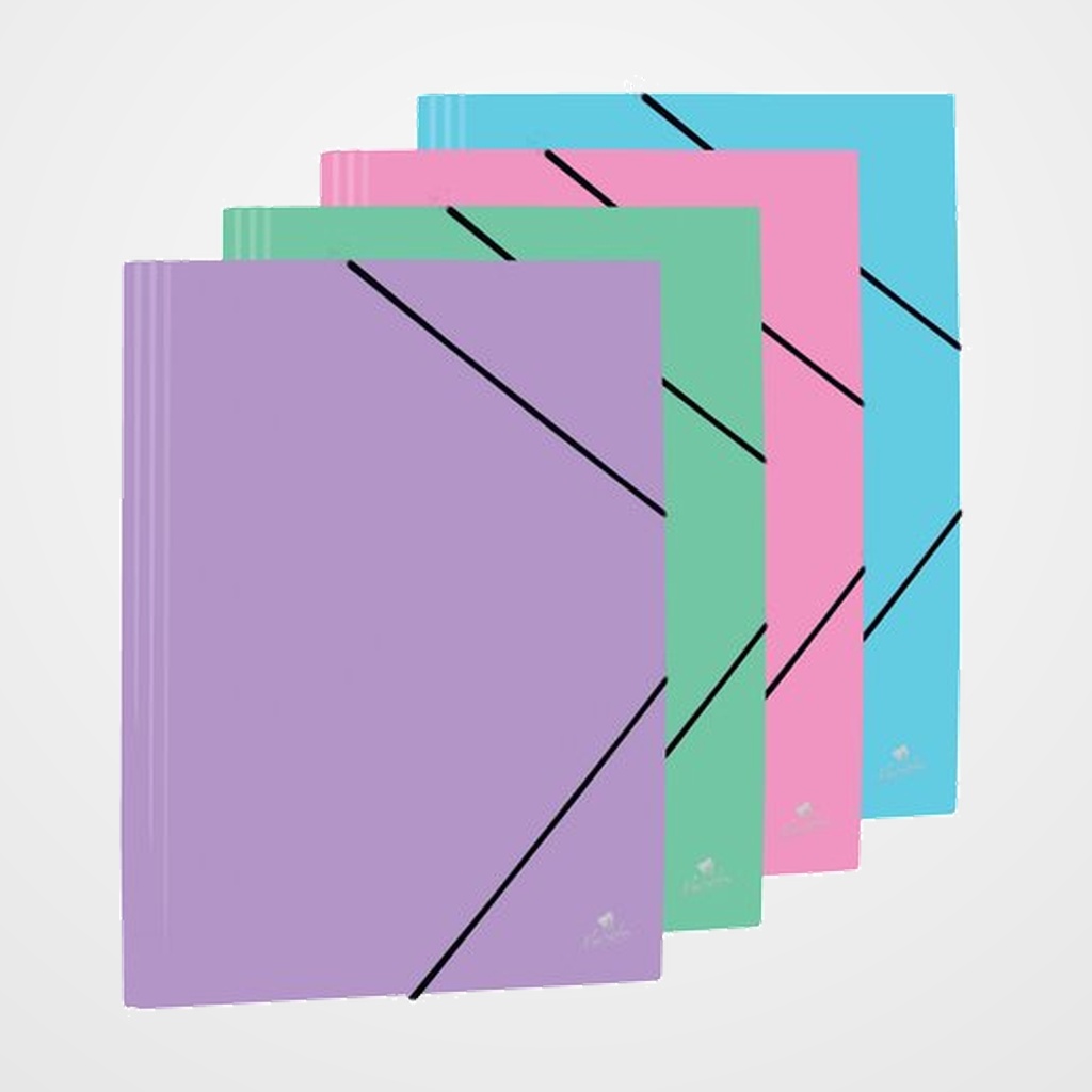 CARPETA de GOMAS y 3 SOLAPAS MARIOLA PP PASTEL Fº SURTIDO