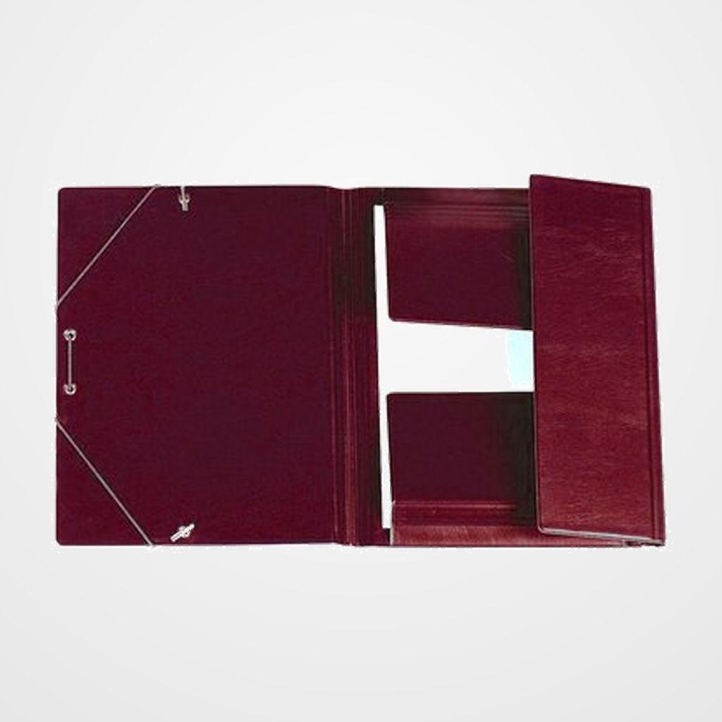 CARPETA de GOMAS y SOLAPAS IBERPLAS PVC Fº  BURDEOS