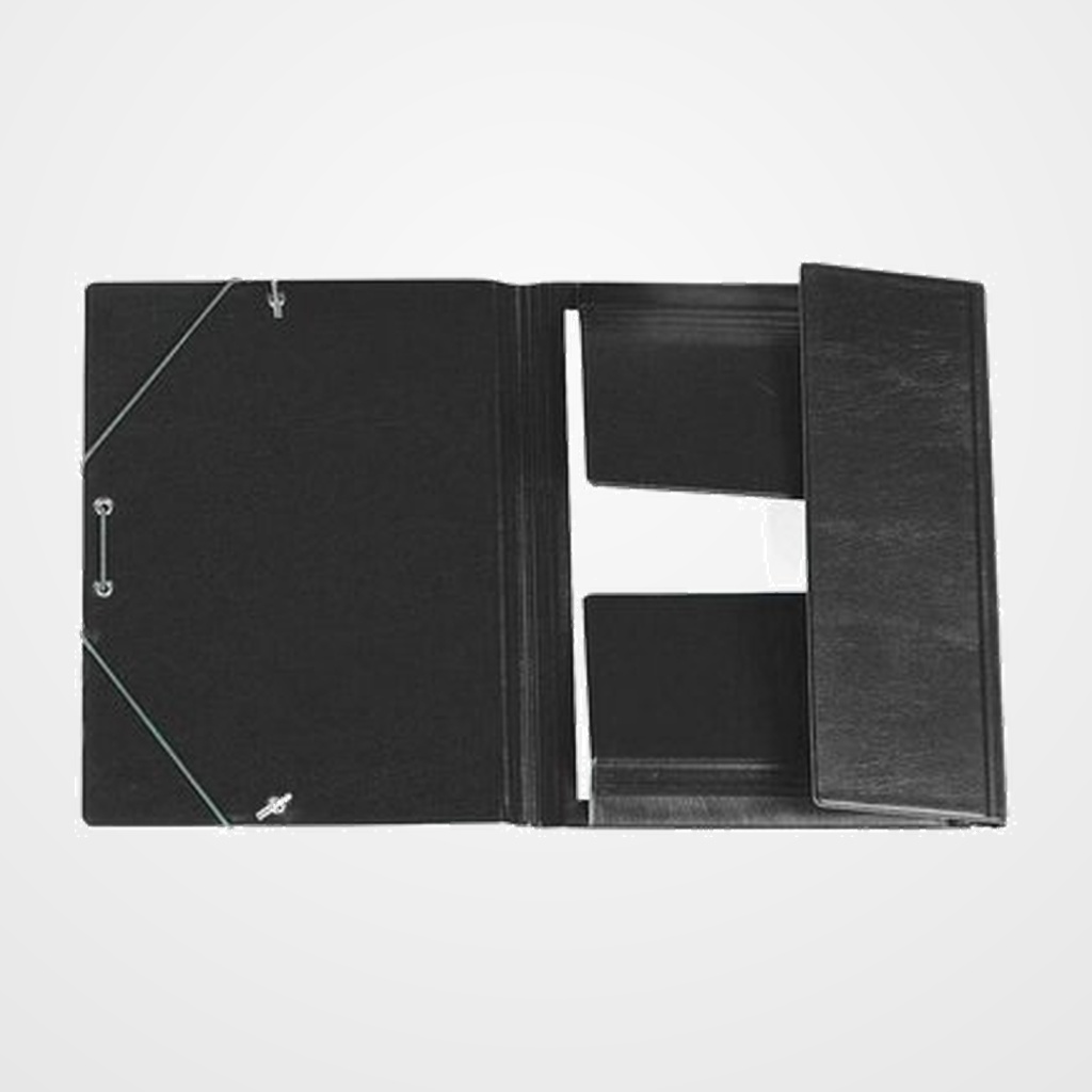 CARPETA de GOMAS y SOLAPAS IBERPLAS PVC Fº  NEGRO