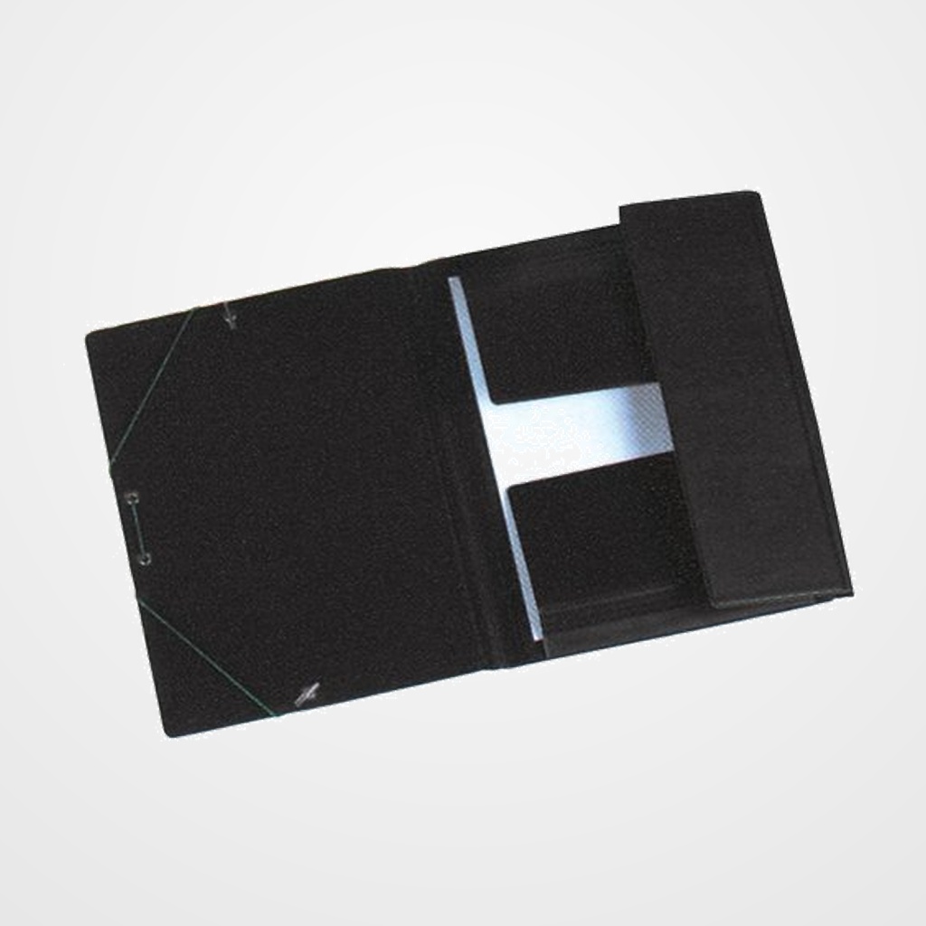 CARPETA de GOMAS y SOLAPAS IBERPLAS PVC Fº PROLONG. NEGRO