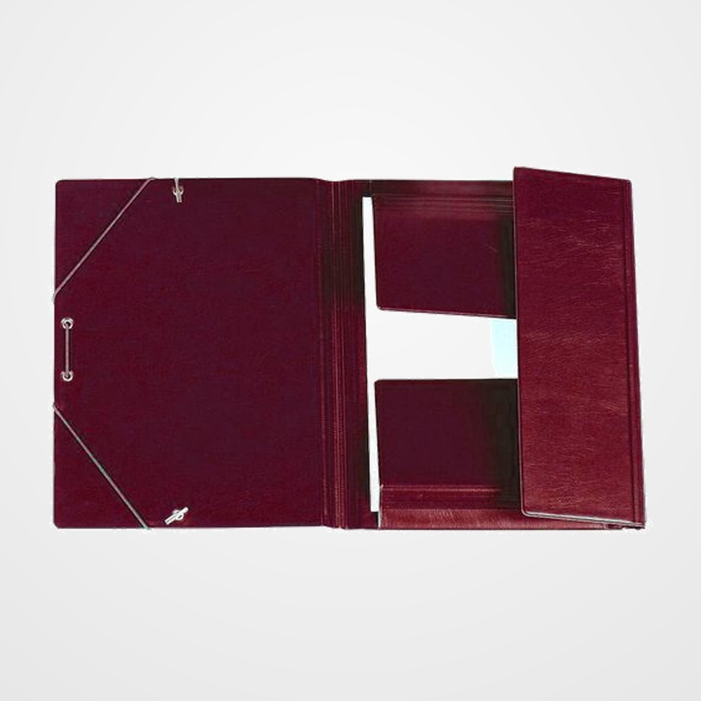 CARPETA de GOMAS y SOLAPAS IBERPLAS PVC 4º BURDEOS