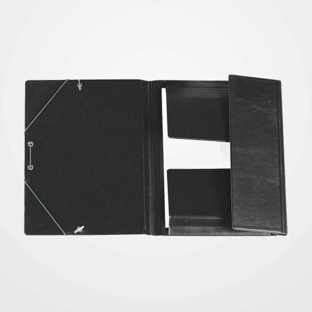 CARPETA de GOMAS y SOLAPAS IBERPLAS PVC 4º NEGRA