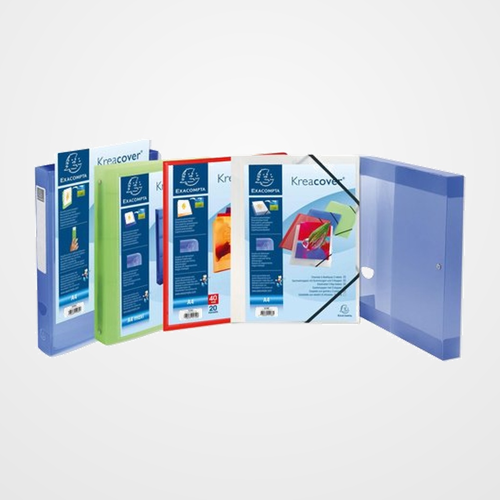 CARPETA de GOMAS y SOLAPAS EXACOMPTA KREACOVER PP TRANSLUCIDO A4