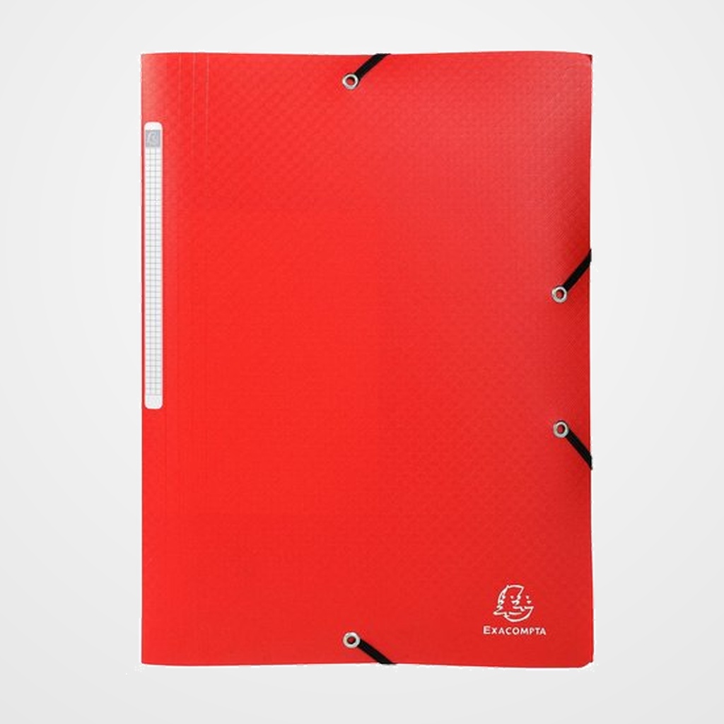 CARPETA de GOMAS y SOLAPAS EXACOMPTA PP OPACO A4 con ETIQUETA ROJO