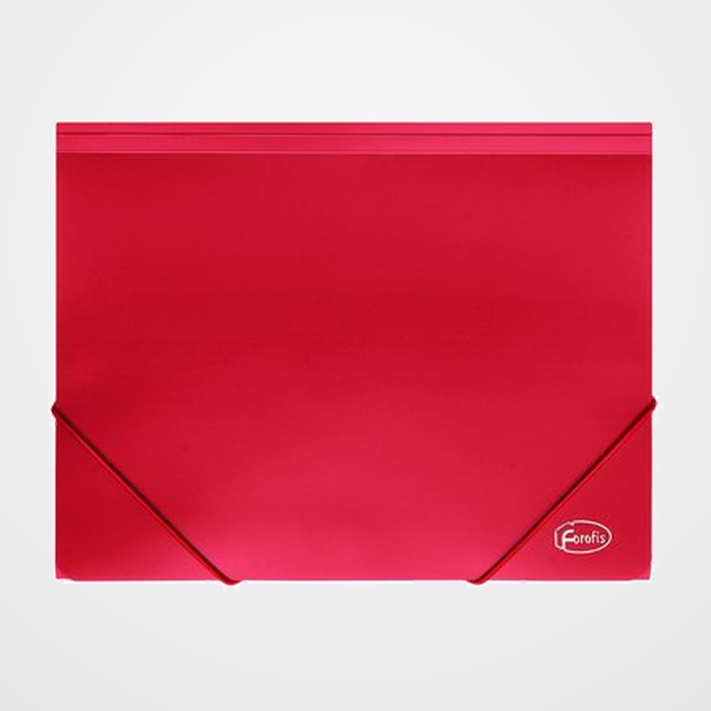 CARPETA de GOMAS y SOLAPAS FOROFIS PP A4 ROJO