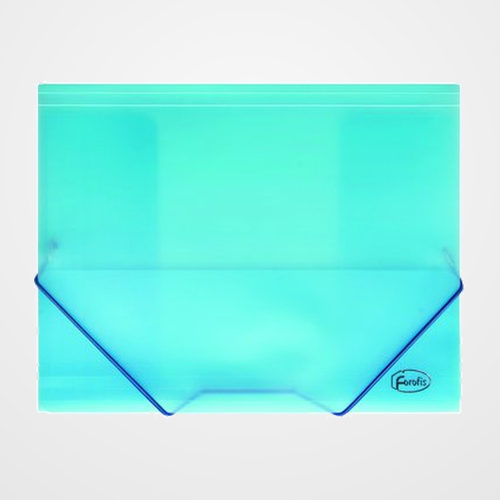 CARPETA de GOMAS y SOLAPAS FOROFIS PP A4 TRASLUCIDO AZUL