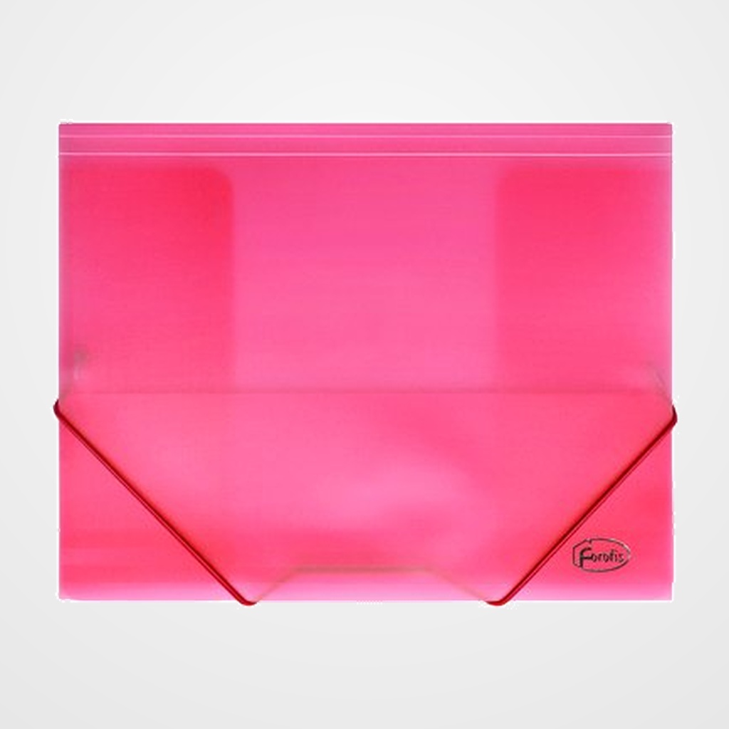 CARPETA de GOMAS y SOLAPAS FOROFIS PP A4 TRASLUCIDO ROJO