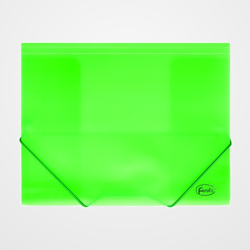 CARPETA de GOMAS y SOLAPAS FOROFIS PP A4 TRASLUCIDO VERDE