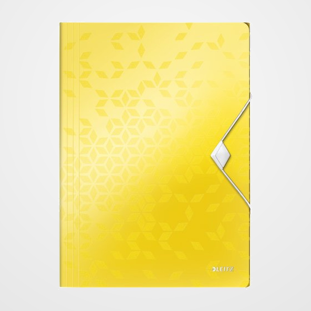 CARPETA de GOMAS y SOLAPAS LEITZ WOW PP A4 AMARILLO