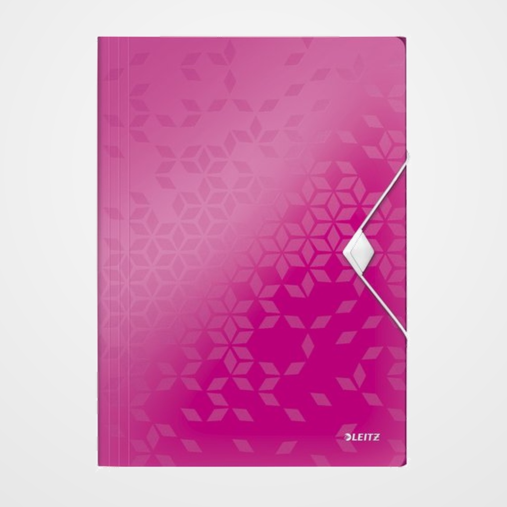 CARPETA de GOMAS y SOLAPAS LEITZ WOW PP A4 FUCSIA