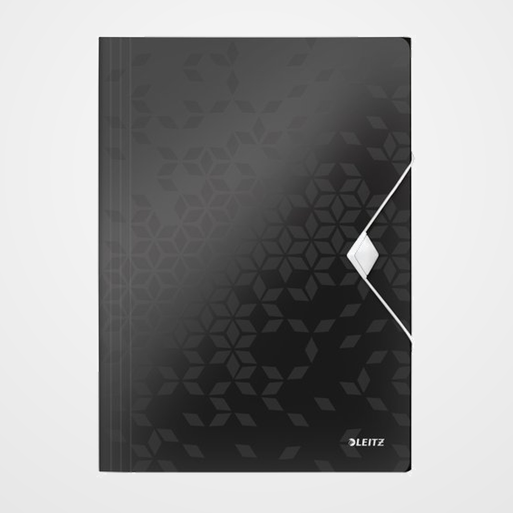 CARPETA de GOMAS y SOLAPAS LEITZ WOW PP A4 NEGRO