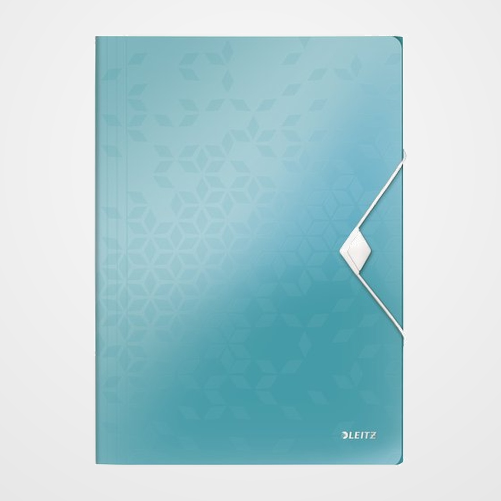 CARPETA de GOMAS y SOLAPAS LEITZ WOW PP A4 TURQUESA