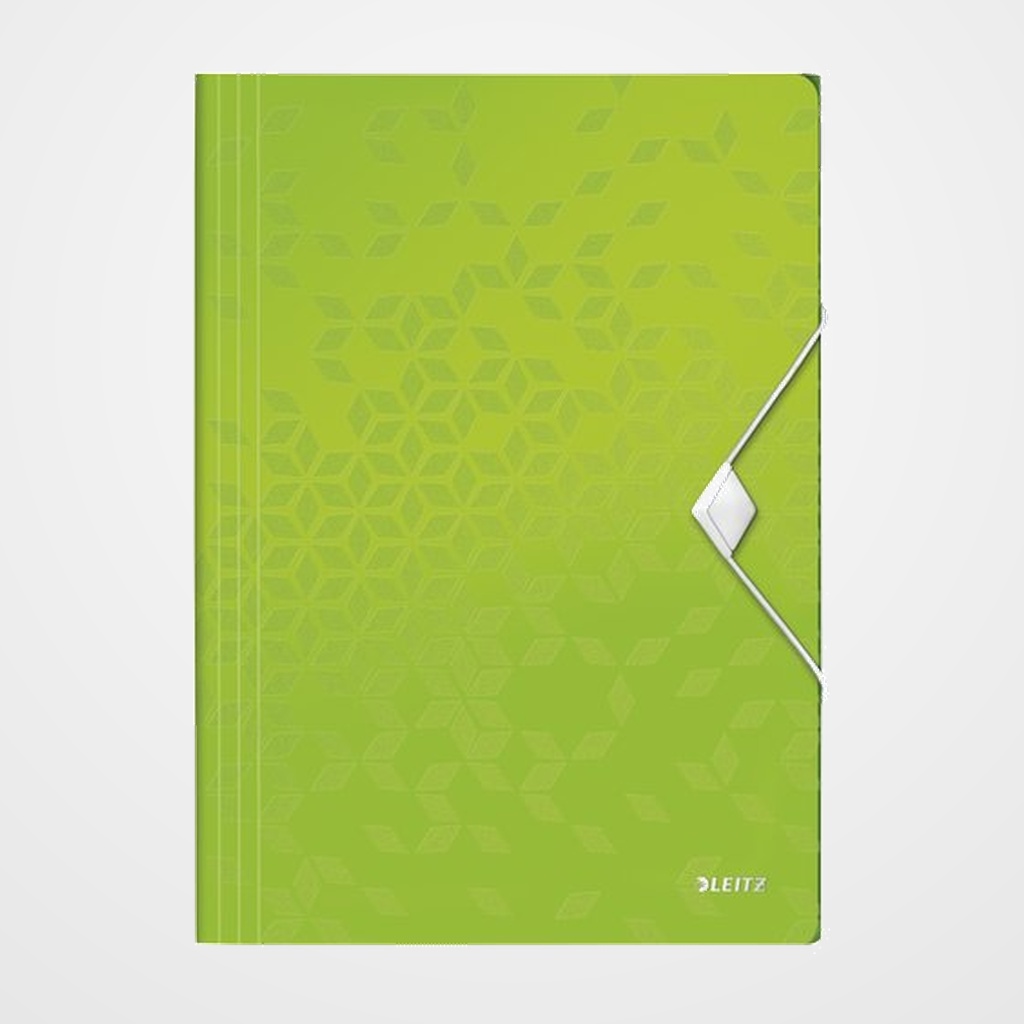 CARPETA de GOMAS y SOLAPAS LEITZ WOW PP A4 VERDE