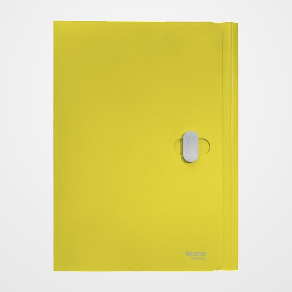 CARPETA LEITZ RECYCLE 3 SOLAPAS PP CIERRE GIRATORIO A4 AMARILLO