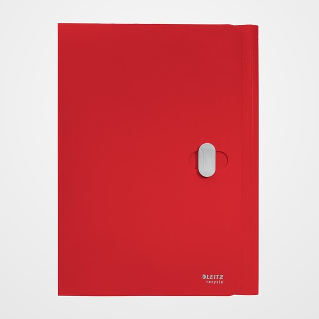 CARPETA LEITZ RECYCLE 3 SOLAPAS PP CIERRE GIRATORIO A4 ROJO